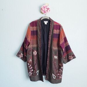 Soft Surroundings Multicolor Patterned Cardigan